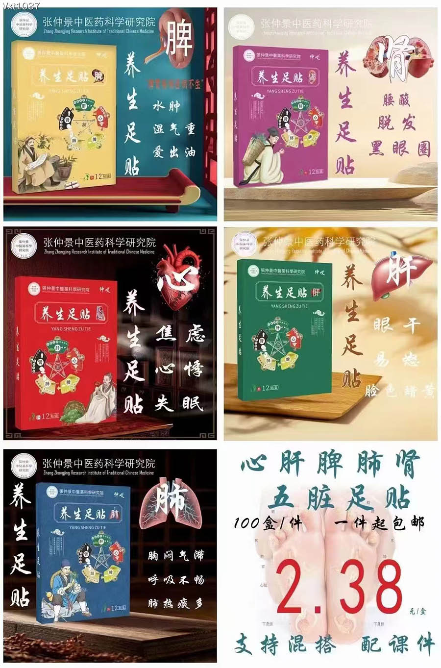 心肝脾肺肾五脏足贴