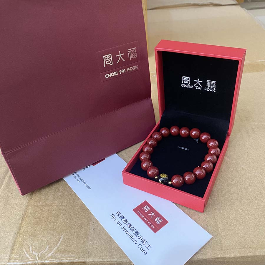 周大福朱砂手链