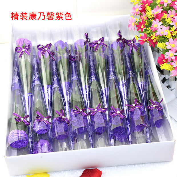 仿真单支康乃馨玫瑰香皂花