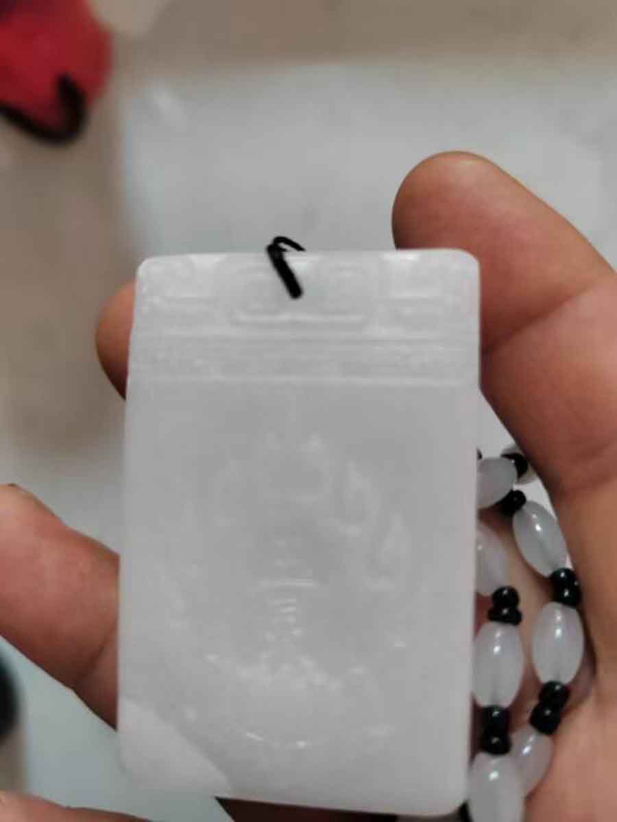 玉灵玉牌配珠链