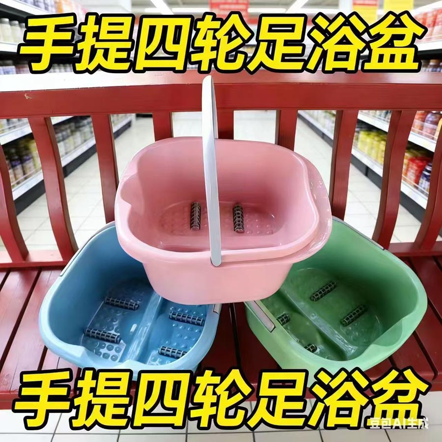 手提四轮足浴盆