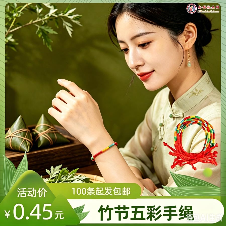 端午竹节五彩手绳