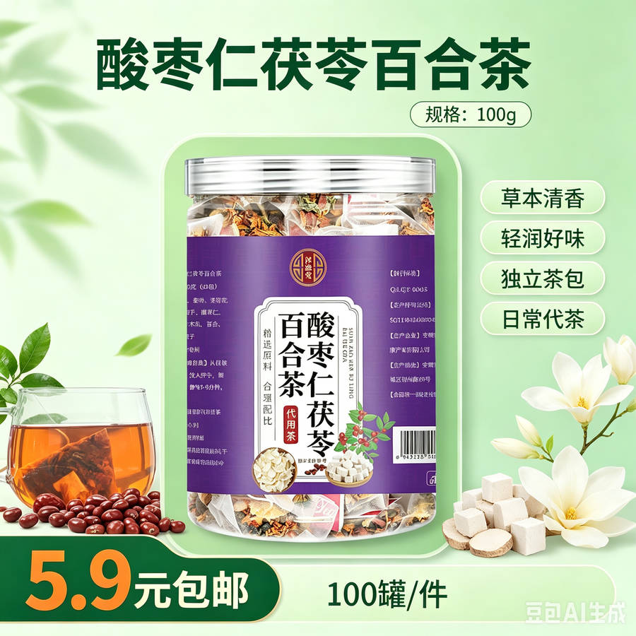 酸枣仁茯苓百合养生茶