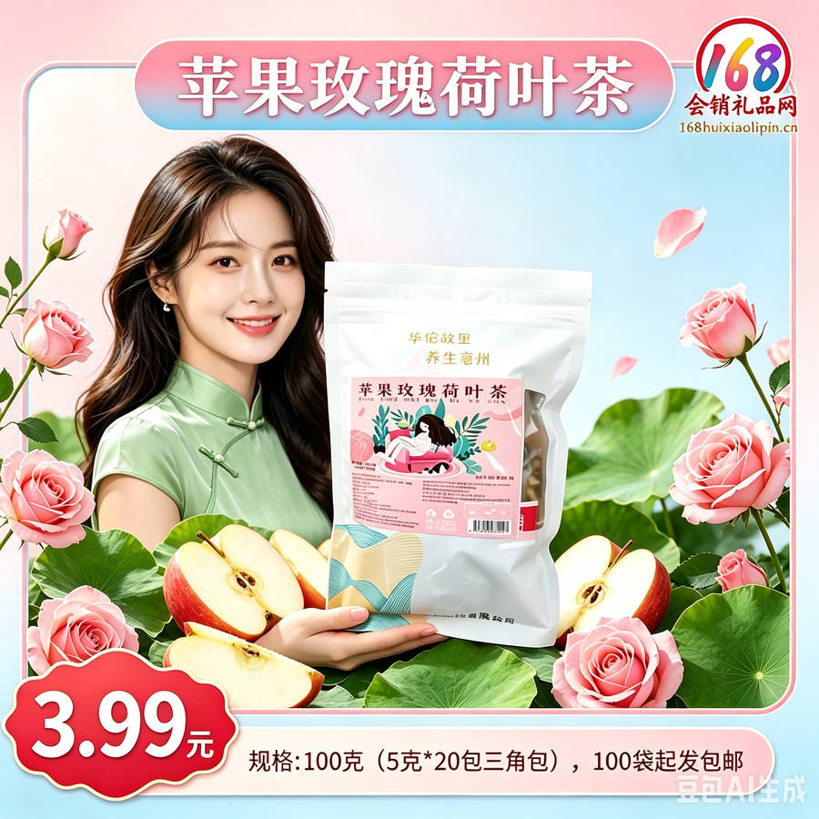 苹果玫瑰荷叶茶