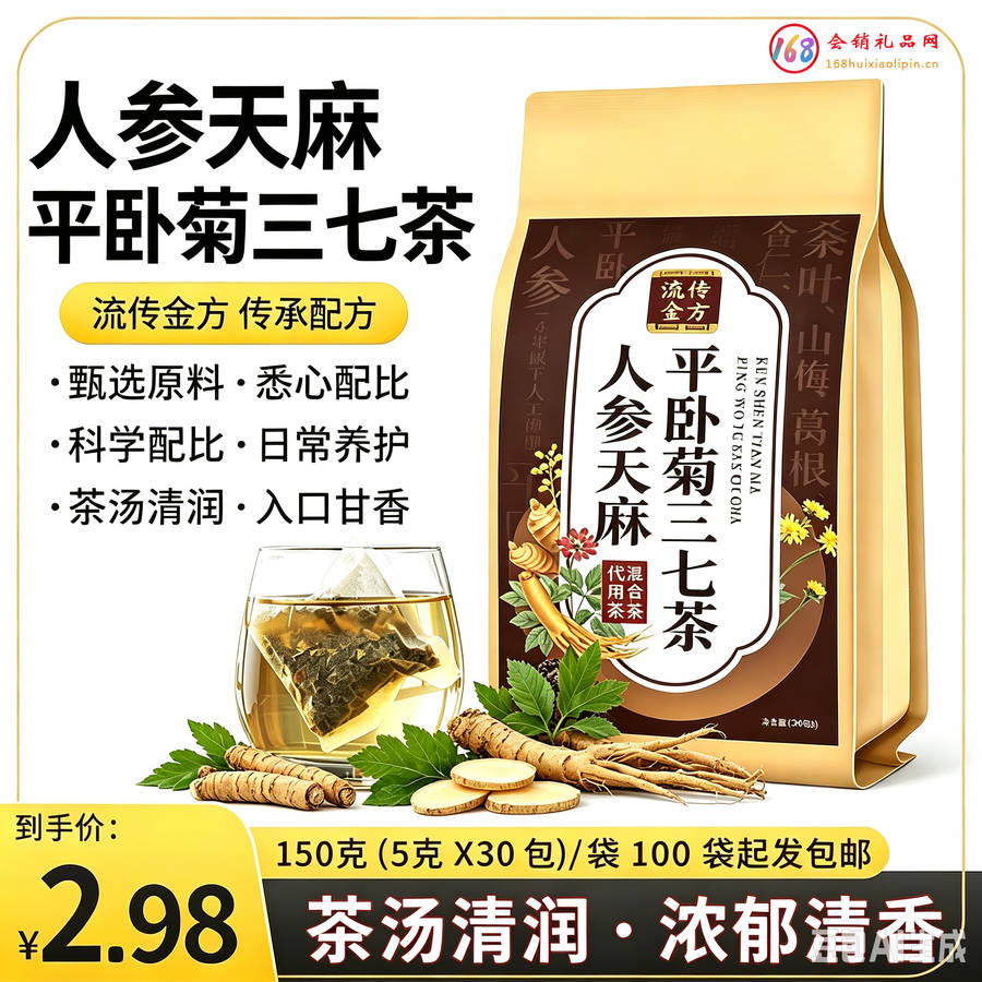人参天麻平卧菊三七茶