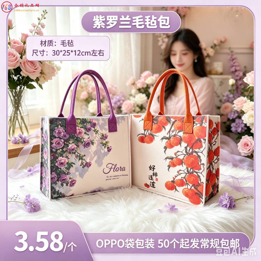 紫罗兰毛毡包