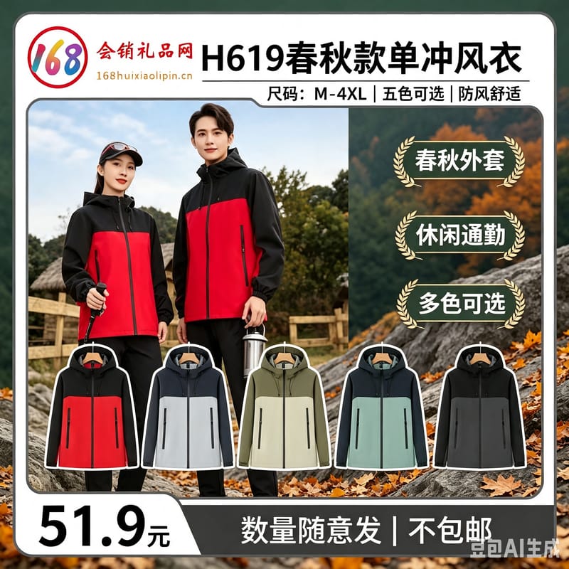 H619春秋款单冲冲锋衣