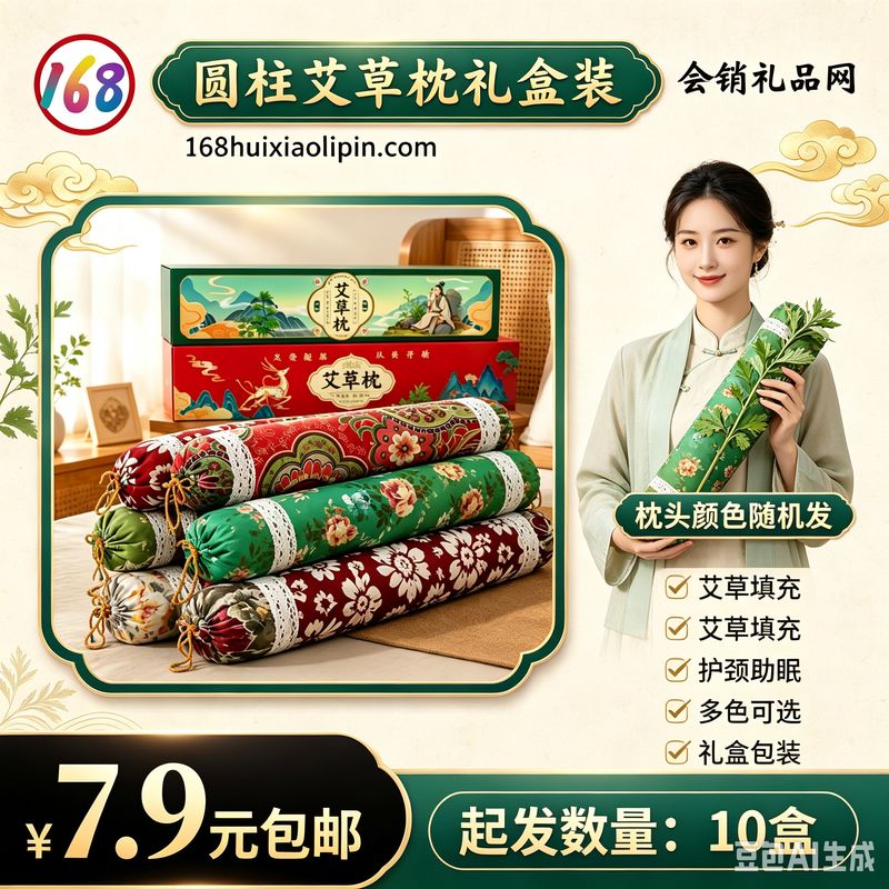 圆柱艾草枕礼盒装