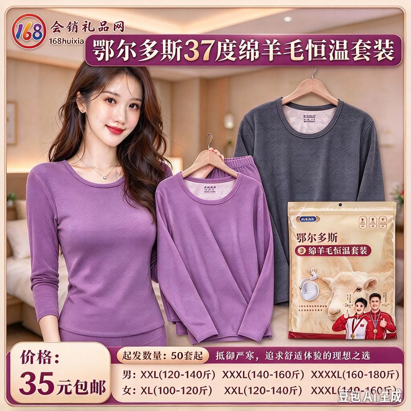 鄂尔多斯37度绵羊毛恒温套装