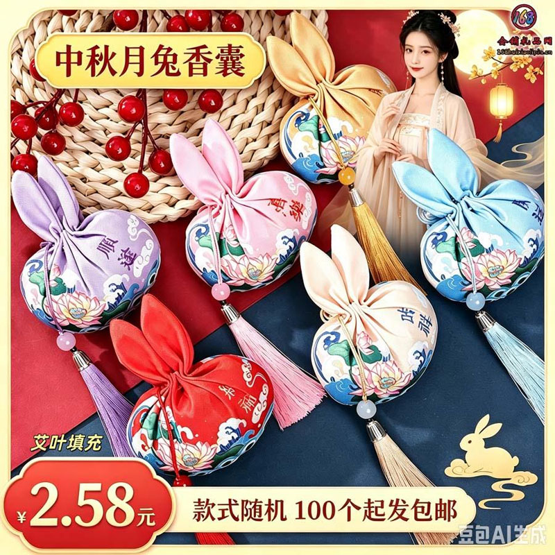 中秋月兔香囊